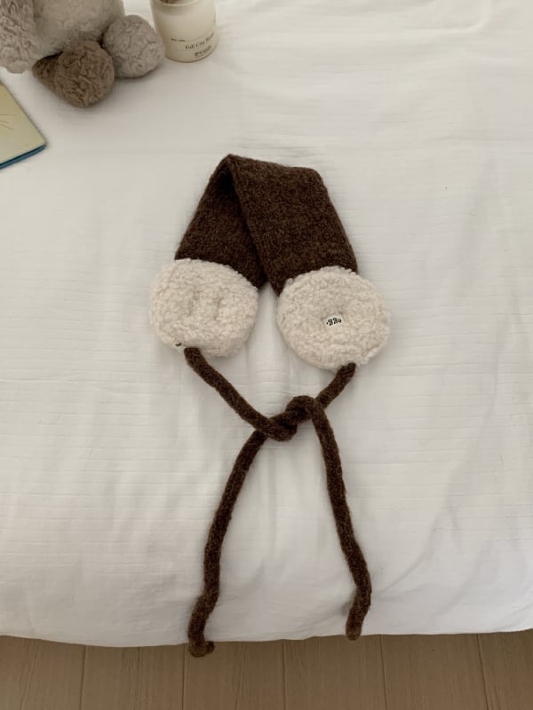 Ušné náušníky z vlneného zmesi Patchwork pletené, vetruodolné, pre ženy