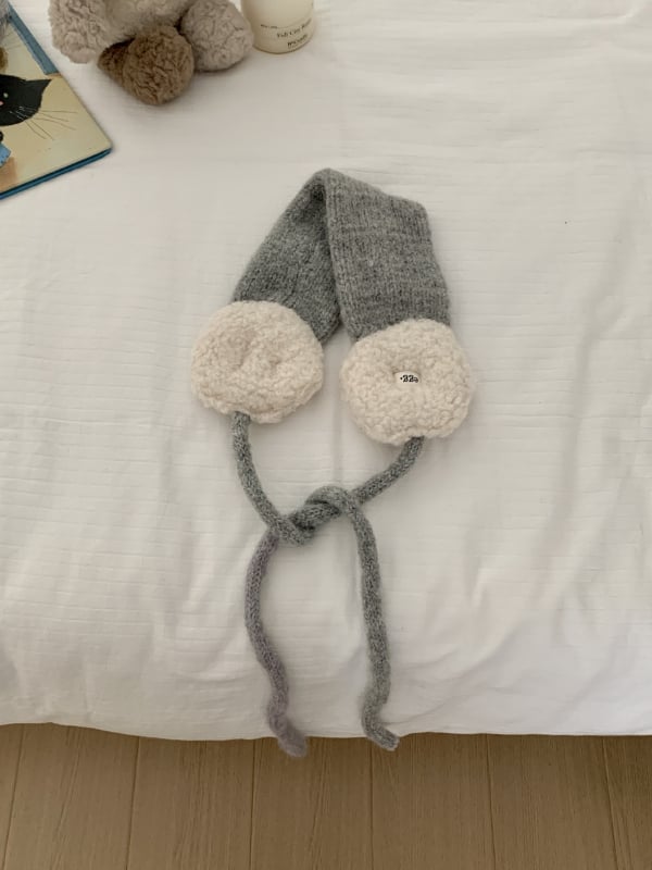 Ušné náušníky z vlneného zmesi Patchwork pletené, vetruodolné, pre ženy