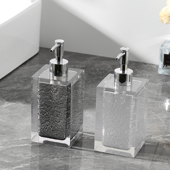 Sticluţă dozatoare pentru dezinfectant de mână pentru baie de hotel, set cu pompă de loțiune și tavă pentru chiuvetă – set de trei până la patru piese, ambalaj cosmetic