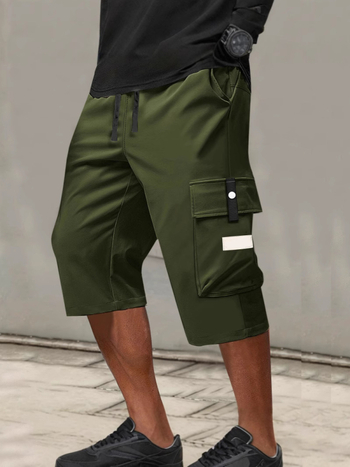 Мъжки къси панталони с прав силует, корейски стил, пролет 2025, плат: найлонова прежда, основен състав: ацетат 90%