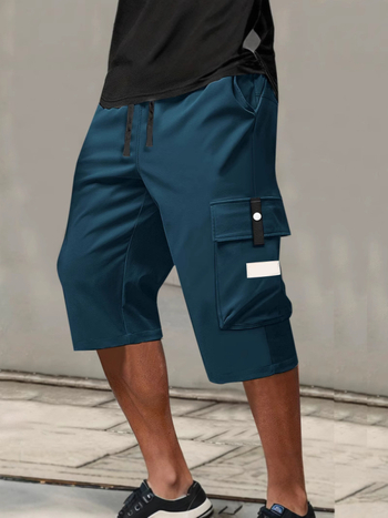 Мъжки къси панталони с прав силует, корейски стил, пролет 2025, плат: найлонова прежда, основен състав: ацетат 90%