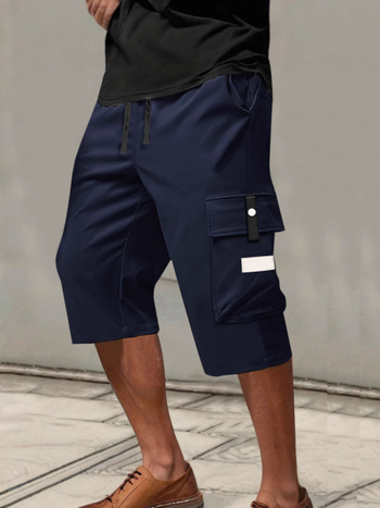 Мъжки къси панталони с прав силует, корейски стил, пролет 2025, плат: найлонова прежда, основен състав: ацетат 90%