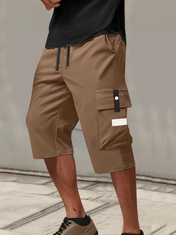 Мъжки къси панталони с прав силует, корейски стил, пролет 2025, плат: найлонова прежда, основен състав: ацетат 90%