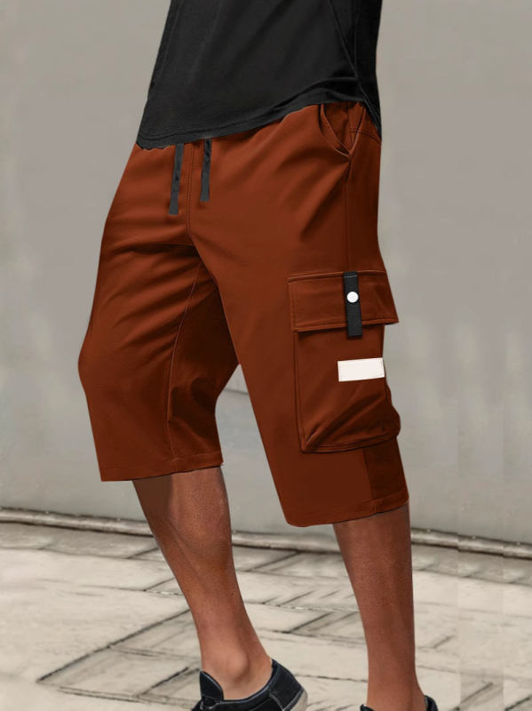 Мъжки къси панталони с прав силует, корейски стил, пролет 2025, плат: найлонова прежда, основен състав: ацетат 90%