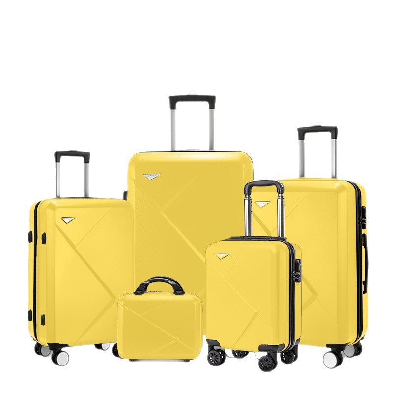 5-osaline kohvrite komplekt 360° ratastega, luku avamisega, ABS+PC korpus, paroolilukk, teleskoopkäepide