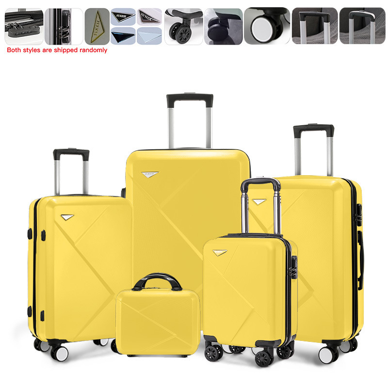 5-osaline kohvrite komplekt 360° ratastega, luku avamisega, ABS+PC korpus, paroolilukk, teleskoopkäepide