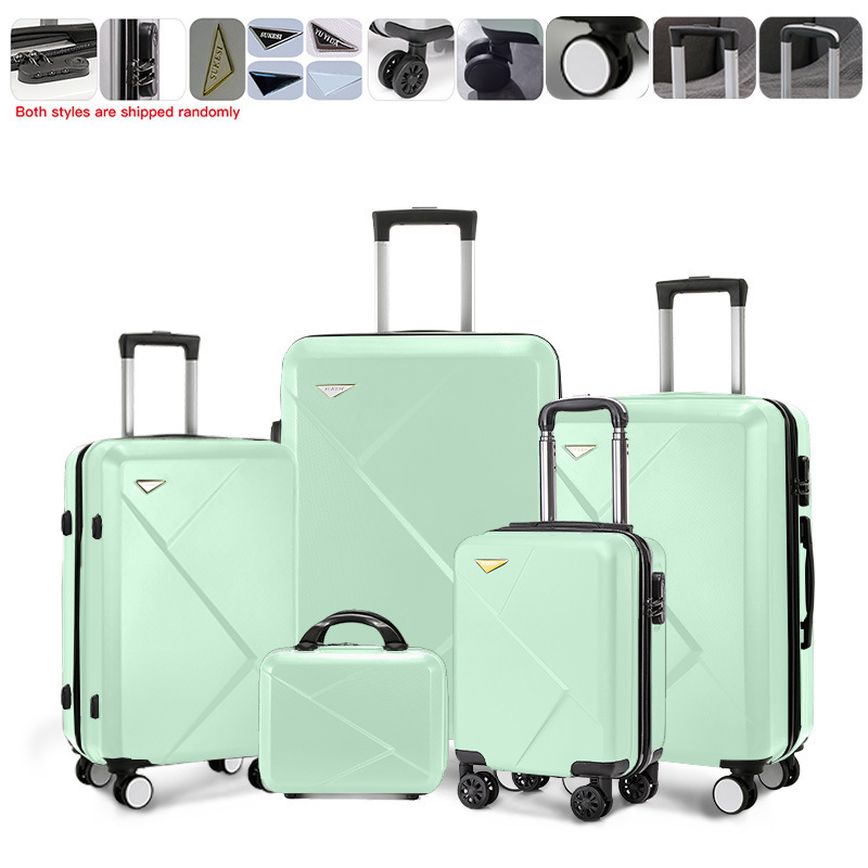 5-osaline kohvrite komplekt 360° ratastega, luku avamisega, ABS+PC korpus, paroolilukk, teleskoopkäepide