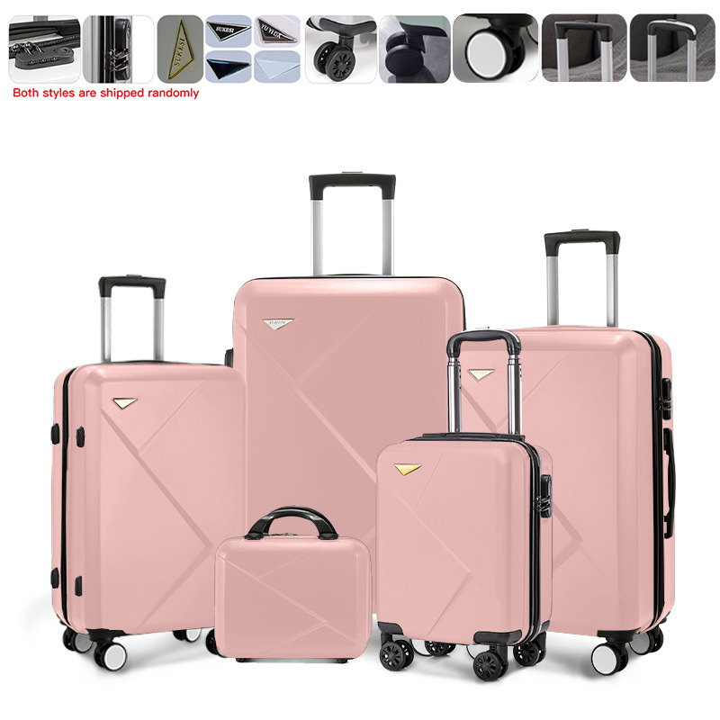 5-osaline kohvrite komplekt 360° ratastega, luku avamisega, ABS+PC korpus, paroolilukk, teleskoopkäepide