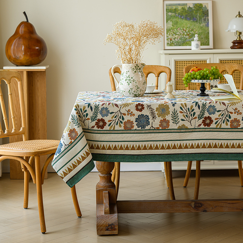 Laudlina pastoralse tikandiga, polüester, ristkülikukujuline, mitte libisev ja kulumiskindel