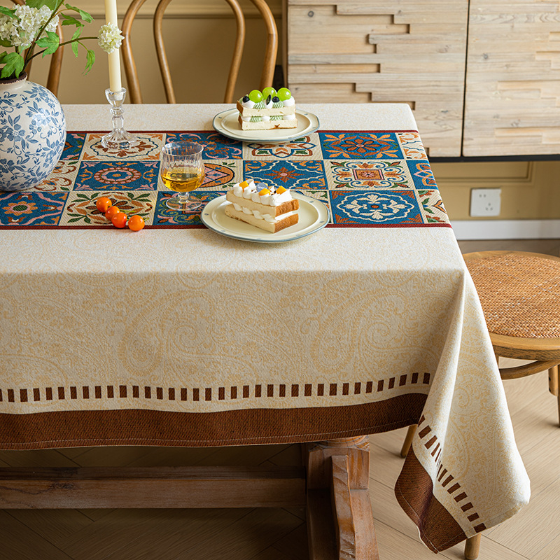 Laudlina pastoralse tikandiga, polüester, ristkülikukujuline, mitte libisev ja kulumiskindel