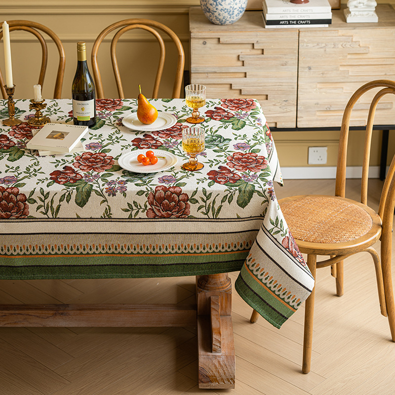 Laudlina pastoralse tikandiga, polüester, ristkülikukujuline, mitte libisev ja kulumiskindel