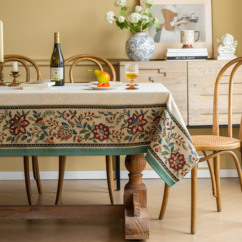 Laudlina pastoralse tikandiga, polüester, ristkülikukujuline, mitte libisev ja kulumiskindel