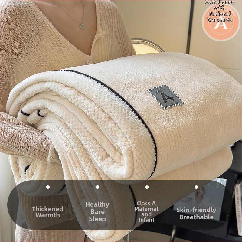 Pletená deka - jednofarebný vzor, flanelová deka, polyesterová vlákna, hmotnosť nad 5000 g, na jeseň a zimu