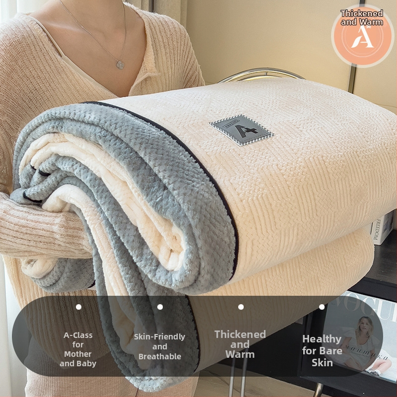 Pletená deka - jednofarebný vzor, flanelová deka, polyesterová vlákna, hmotnosť nad 5000 g, na jeseň a zimu