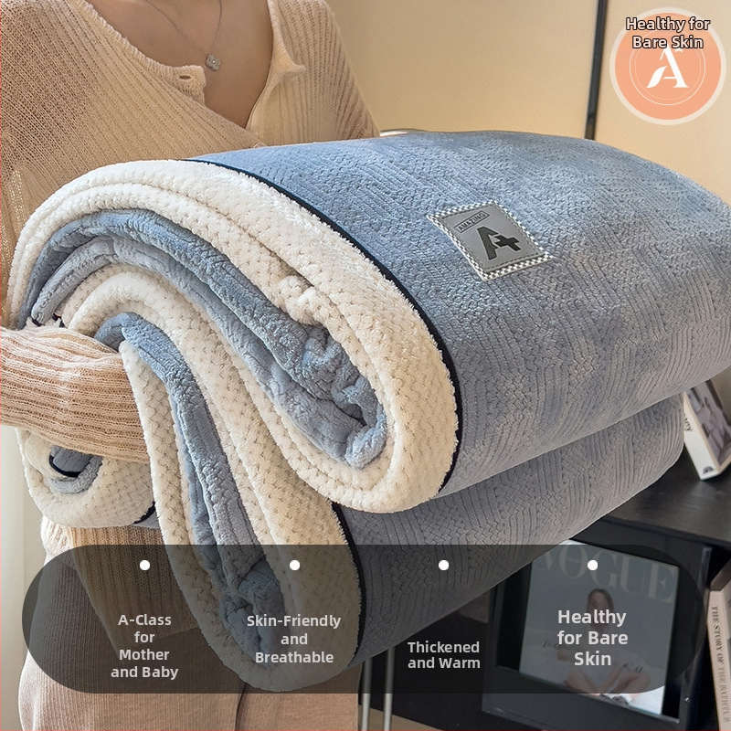 Pletená deka - jednofarebný vzor, flanelová deka, polyesterová vlákna, hmotnosť nad 5000 g, na jeseň a zimu