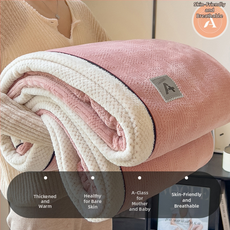 Pletená deka - jednofarebný vzor, flanelová deka, polyesterová vlákna, hmotnosť nad 5000 g, na jeseň a zimu