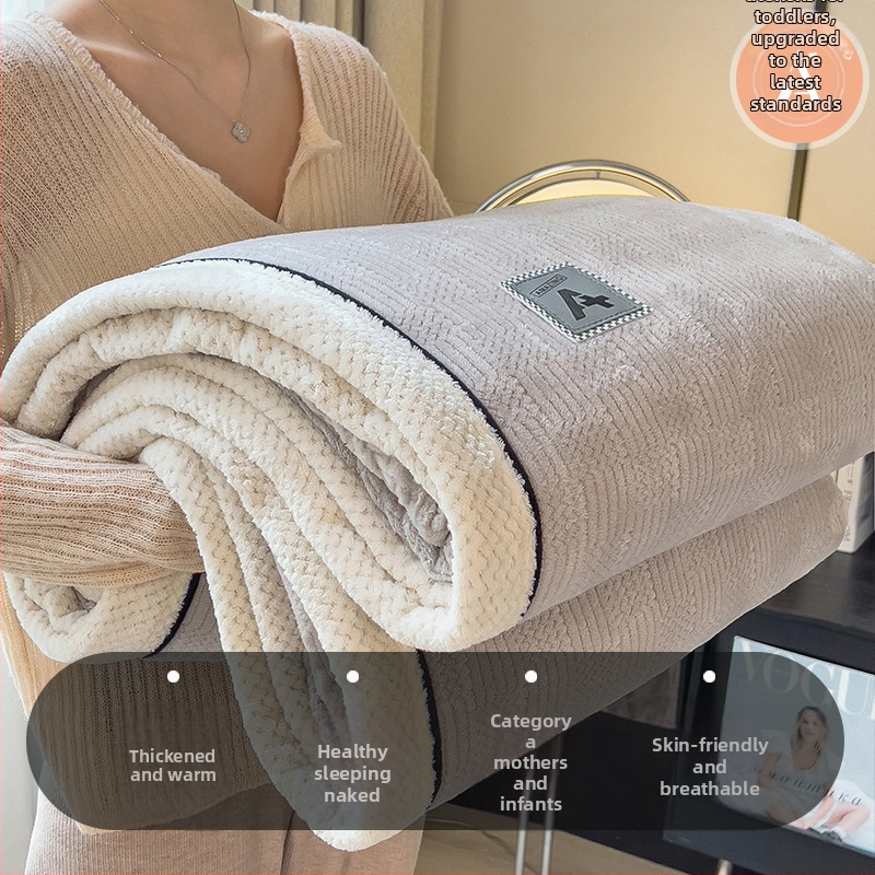 Pletená deka - jednofarebný vzor, flanelová deka, polyesterová vlákna, hmotnosť nad 5000 g, na jeseň a zimu