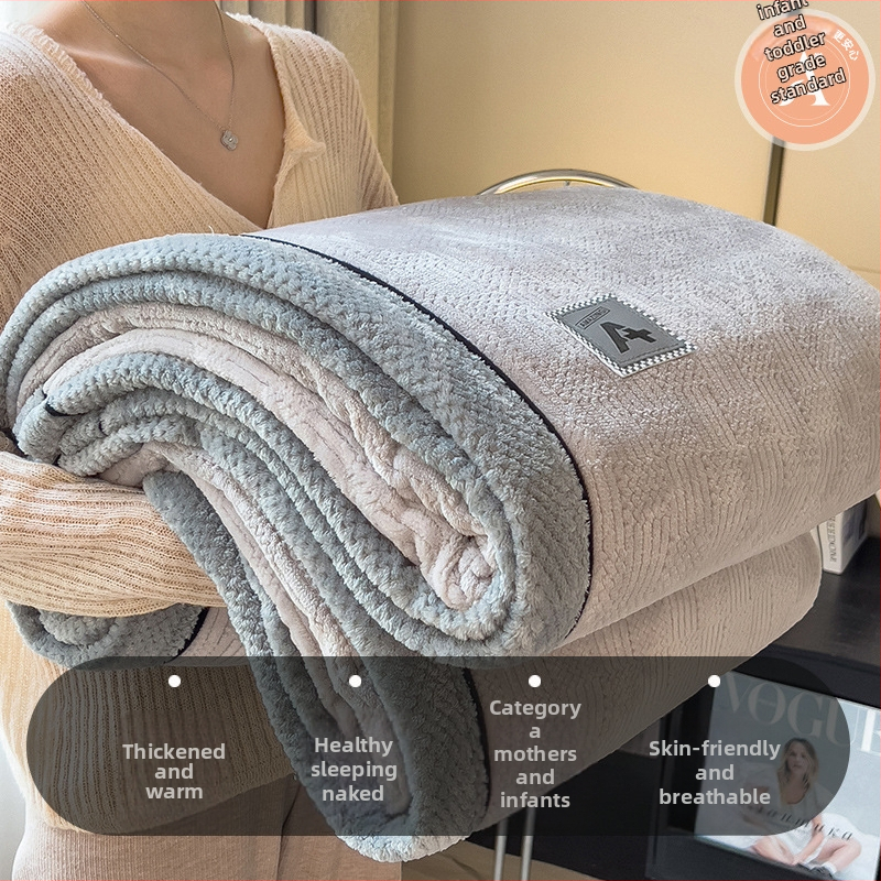 Pletená deka - jednofarebný vzor, flanelová deka, polyesterová vlákna, hmotnosť nad 5000 g, na jeseň a zimu