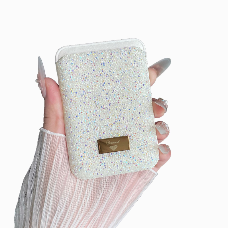 Magneetkaartide hoidja kristallidega, PU materjal, universaalne, linnaline minimalistlik stiil, igapäevaseks kasutamiseks