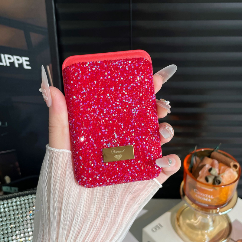 Magneetkaartide hoidja kristallidega, PU materjal, universaalne, linnaline minimalistlik stiil, igapäevaseks kasutamiseks