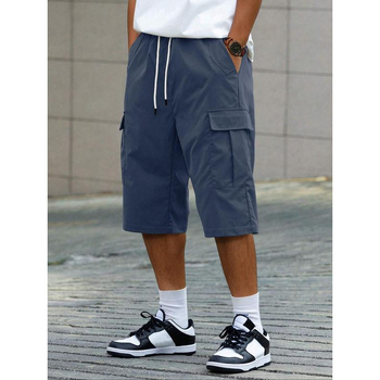 Meeste lühikesed püksid - vaba lõige, 9/10 pikkus, CVC kangas, loodusliku värviga puuvillane, kergelt veniv, retro stiil