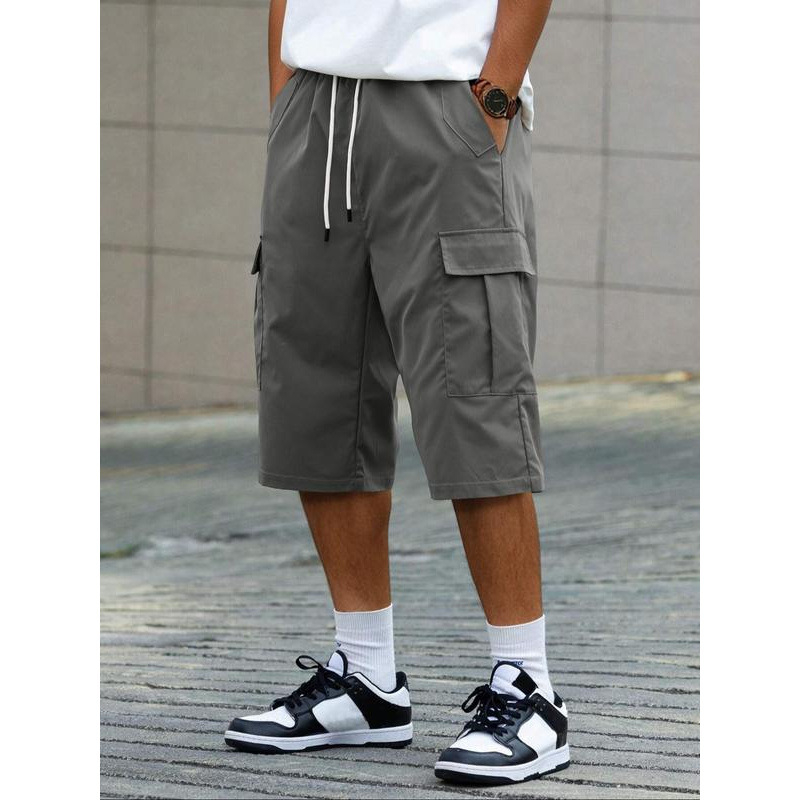 Meeste lühikesed püksid - vaba lõige, 9/10 pikkus, CVC kangas, loodusliku värviga puuvillane, kergelt veniv, retro stiil