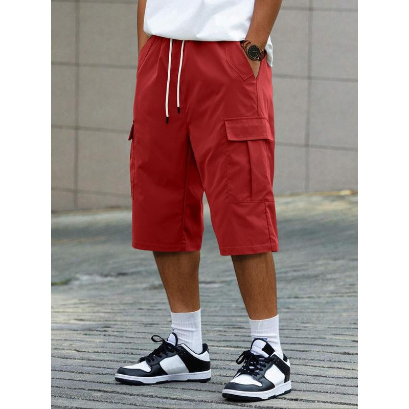 Meeste lühikesed püksid - vaba lõige, 9/10 pikkus, CVC kangas, loodusliku värviga puuvillane, kergelt veniv, retro stiil