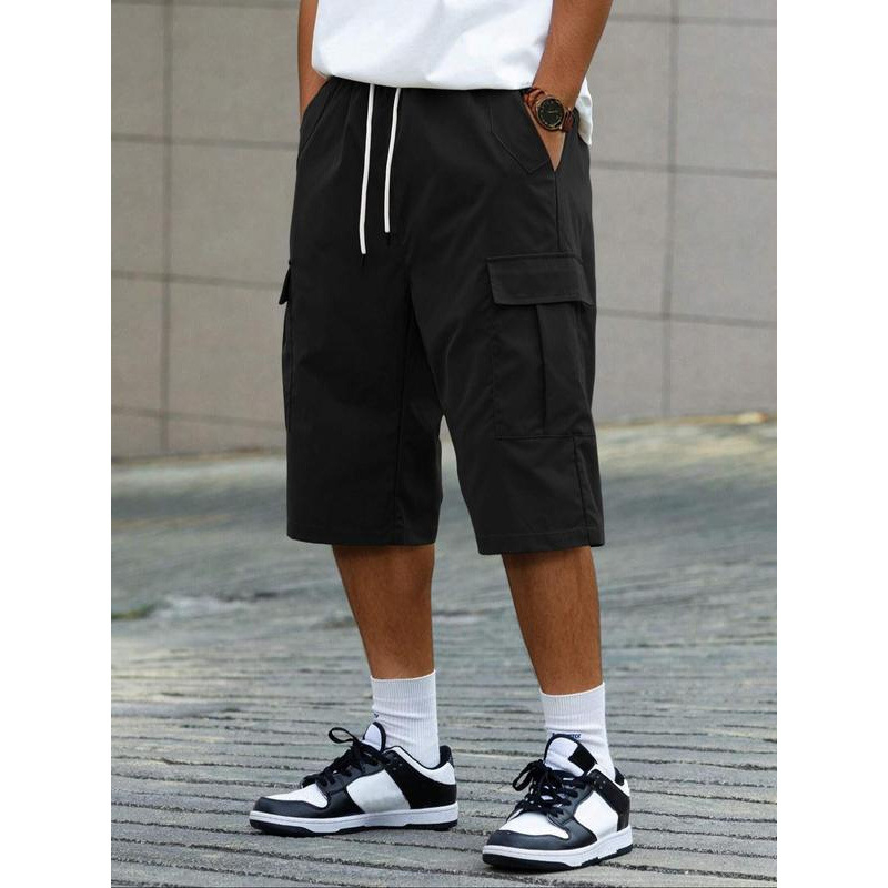 Meeste lühikesed püksid - vaba lõige, 9/10 pikkus, CVC kangas, loodusliku värviga puuvillane, kergelt veniv, retro stiil