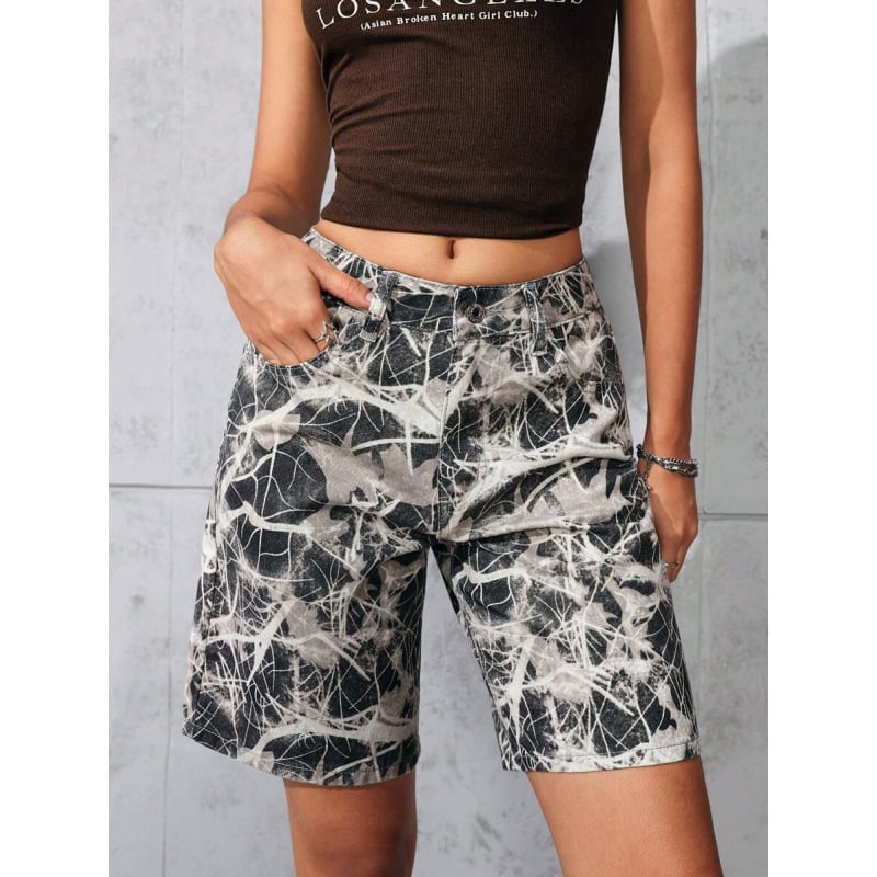 Denim Bermuda lühikesed šortid, vabalt istuvad, igapäevane stiil, taskud, nööriga sulgemine, fliisvooder, polüesteri segu