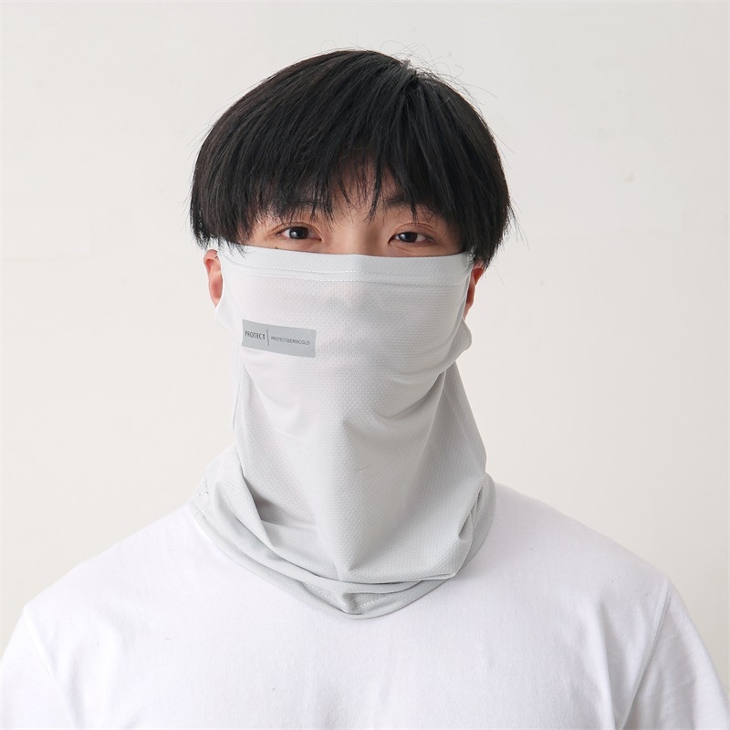 Șal respirabil de protecție solară pentru gât și față, pentru bărbați, cu bucle pentru urechi, Ice Silk, bază din bumbac, stil proaspăt și dulce, primăvara 2025