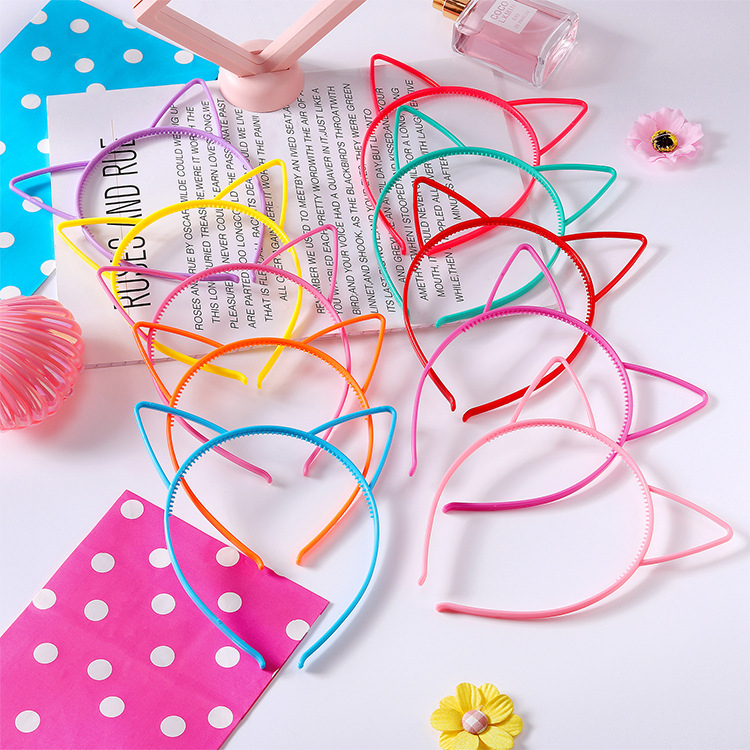 Plastikust kassukõrvadega peavõru lastele, käsitöö, multikas stiil, värske ja magus