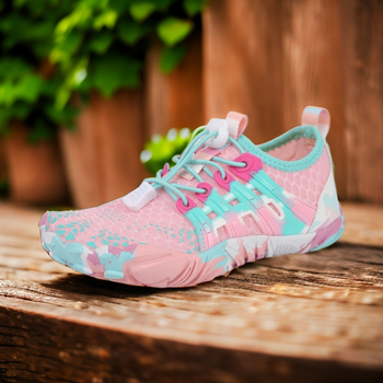 Laste veesõrmed väljasõitudeks ja randade jaoks – hingav võrkvooder, elastne rihmaga kinnitamine, madal ülemine, pealmine kiht sünteetilisest nahast, talla naturaalne kumm