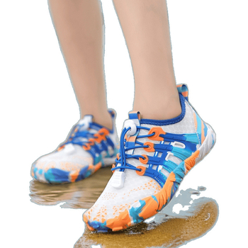 Laste veesõrmed väljasõitudeks ja randade jaoks – hingav võrkvooder, elastne rihmaga kinnitamine, madal ülemine, pealmine kiht sünteetilisest nahast, talla naturaalne kumm