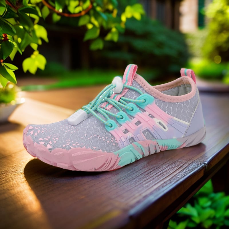 Laste veesõrmed väljasõitudeks ja randade jaoks – hingav võrkvooder, elastne rihmaga kinnitamine, madal ülemine, pealmine kiht sünteetilisest nahast, talla naturaalne kumm