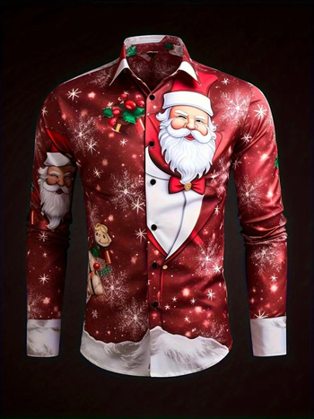 Meeste pikkade varrukatega särk 3D-trükiga, slim fit, värvilise blokimustriga, kael Turn-down, acetaatkiud 96%