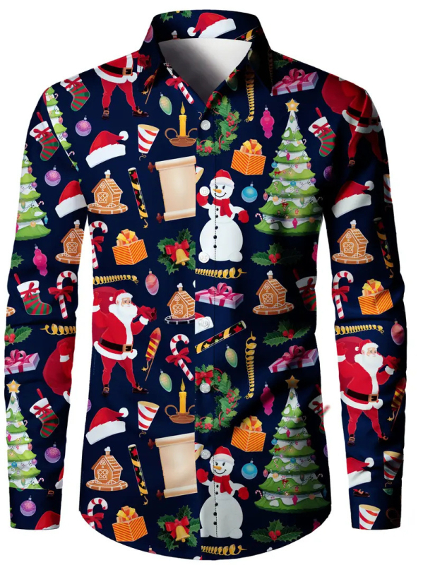 Meeste pikkade varrukatega särk 3D-trükiga, slim fit, värvilise blokimustriga, kael Turn-down, acetaatkiud 96%