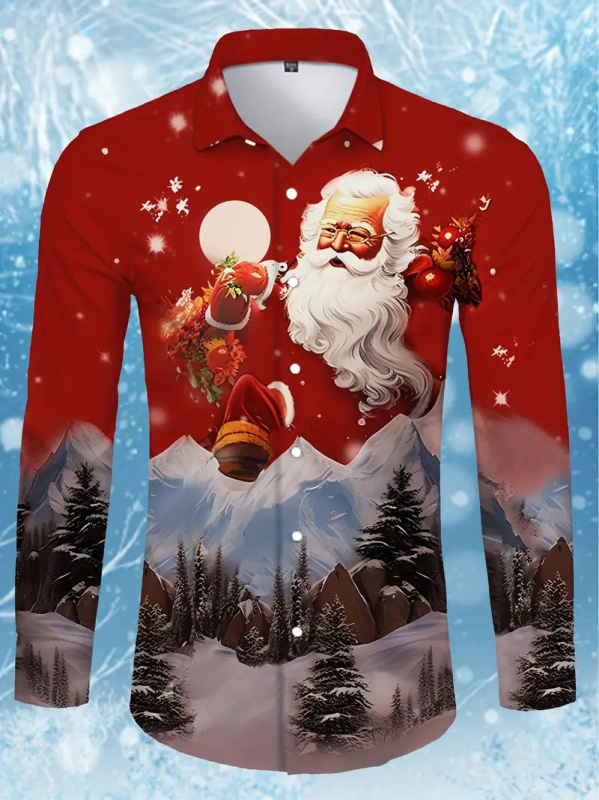 Meeste pikkade varrukatega särk 3D-trükiga, slim fit, värvilise blokimustriga, kael Turn-down, acetaatkiud 96%