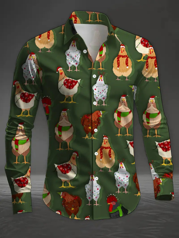 Meeste pikkade varrukatega särk 3D-trükiga, slim fit, värvilise blokimustriga, kael Turn-down, acetaatkiud 96%