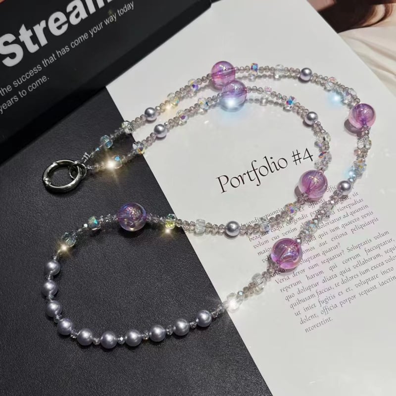 Mobiiltelefonile lanyard kunstkristallidega, käsitöö, PVC köis ja metallist kinniti, naiselik stiil