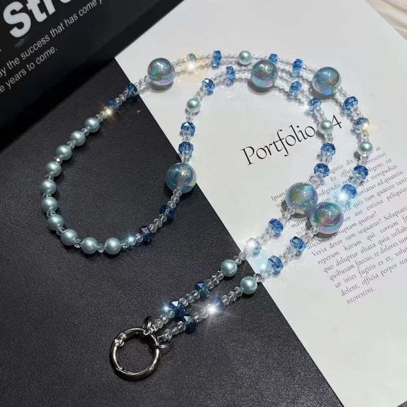 Mobiiltelefonile lanyard kunstkristallidega, käsitöö, PVC köis ja metallist kinniti, naiselik stiil