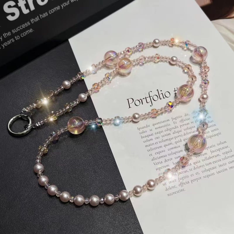 Mobiiltelefonile lanyard kunstkristallidega, käsitöö, PVC köis ja metallist kinniti, naiselik stiil