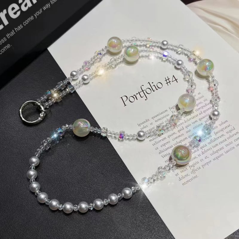 Mobiiltelefonile lanyard kunstkristallidega, käsitöö, PVC köis ja metallist kinniti, naiselik stiil