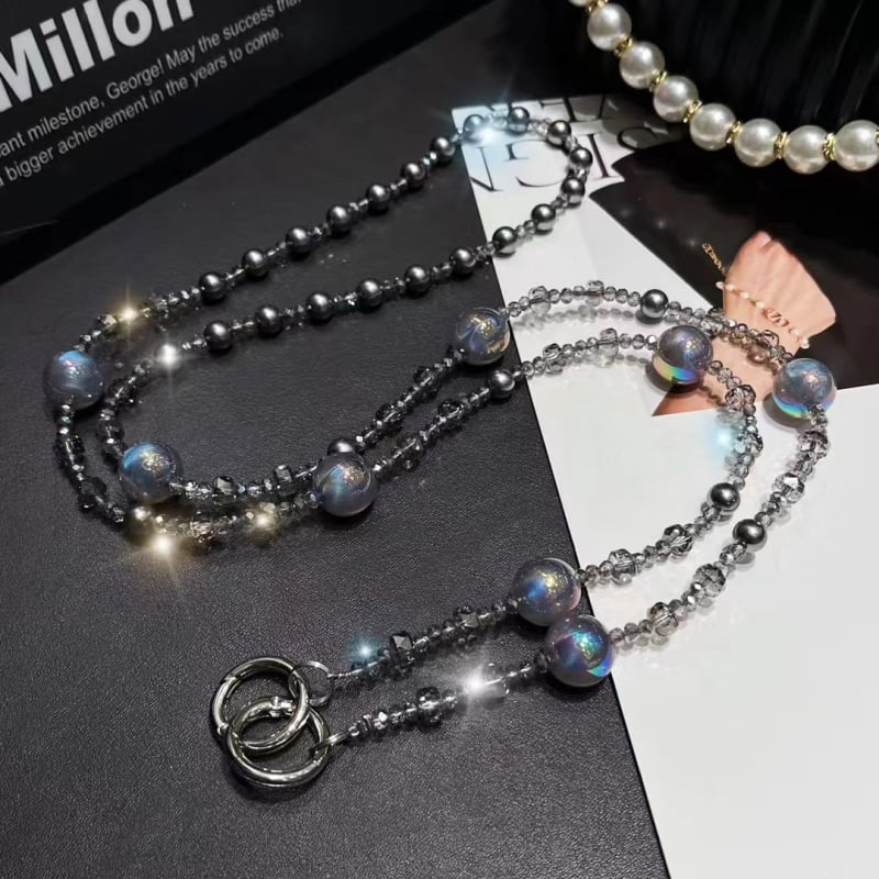 Mobiiltelefonile lanyard kunstkristallidega, käsitöö, PVC köis ja metallist kinniti, naiselik stiil