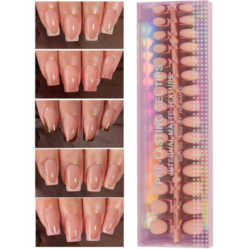 Sada umelých nechtov, francúzsky štýl, 150 kusov, štvorcové tipy, kód produktu sh37117236