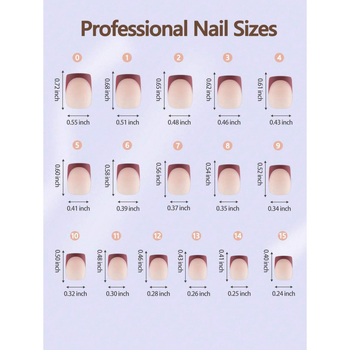 Sada umelých nechtov, francúzsky štýl, 150 kusov, štvorcové tipy, kód produktu sh37117236