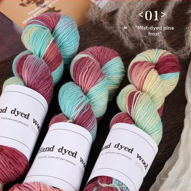 Zmiešaná vlnená priadza na pletenie, ručne farbená, značka Xinyu, číslo výrobku Hand-dyed Wool Yarn