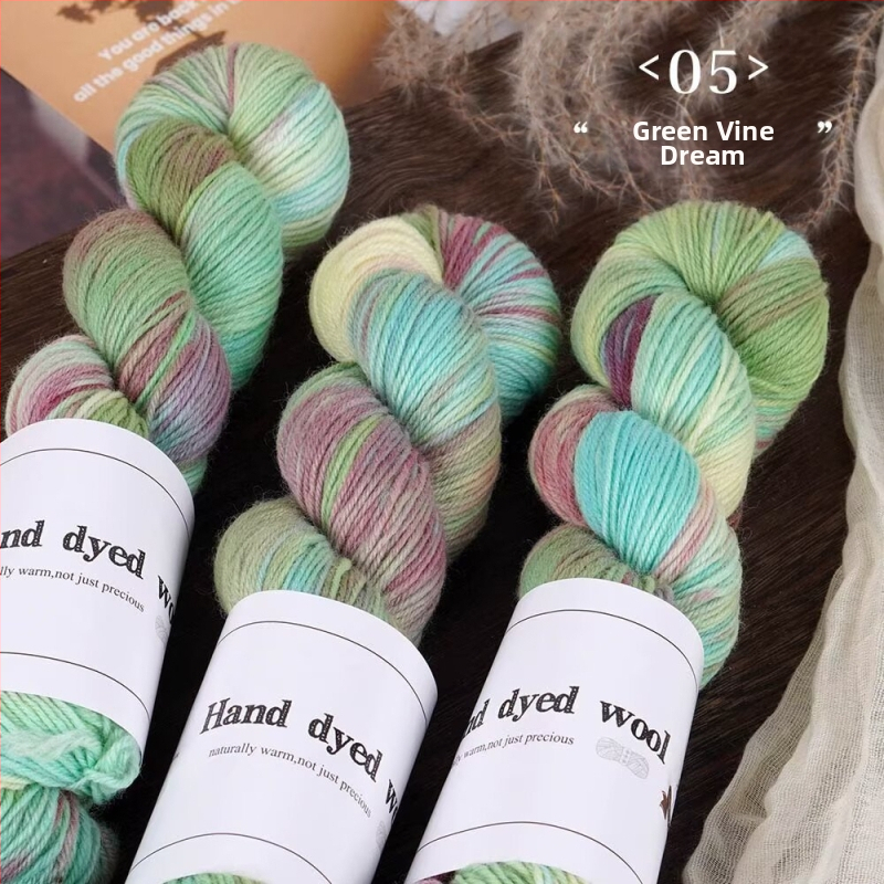 Zmiešaná vlnená priadza na pletenie, ručne farbená, značka Xinyu, číslo výrobku Hand-dyed Wool Yarn