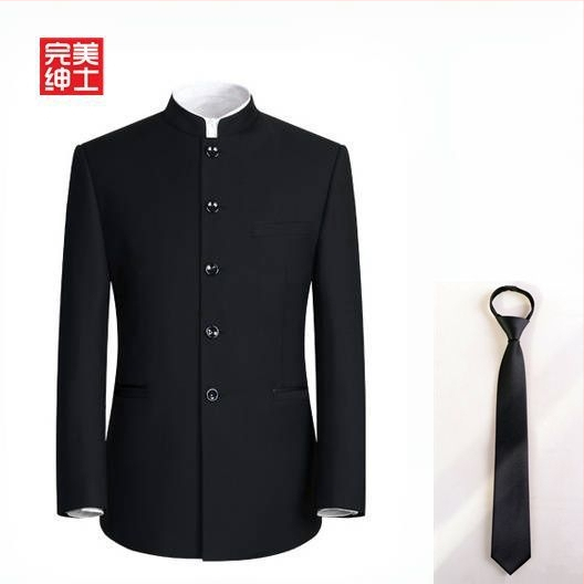 Pánsky Zhongshan oblek, Čínsky štýl, Corduroy látka s Rabbit Hair, Zima 2024, Wrinkle-Free