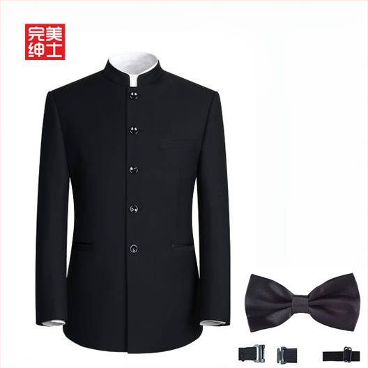 Pánsky Zhongshan oblek, Čínsky štýl, Corduroy látka s Rabbit Hair, Zima 2024, Wrinkle-Free