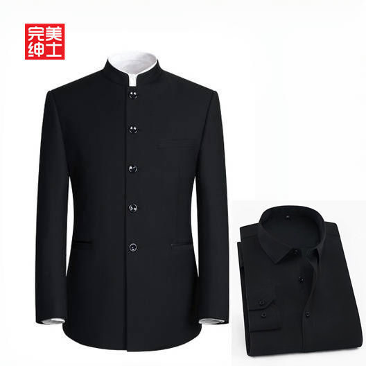 Pánsky Zhongshan oblek, Čínsky štýl, Corduroy látka s Rabbit Hair, Zima 2024, Wrinkle-Free